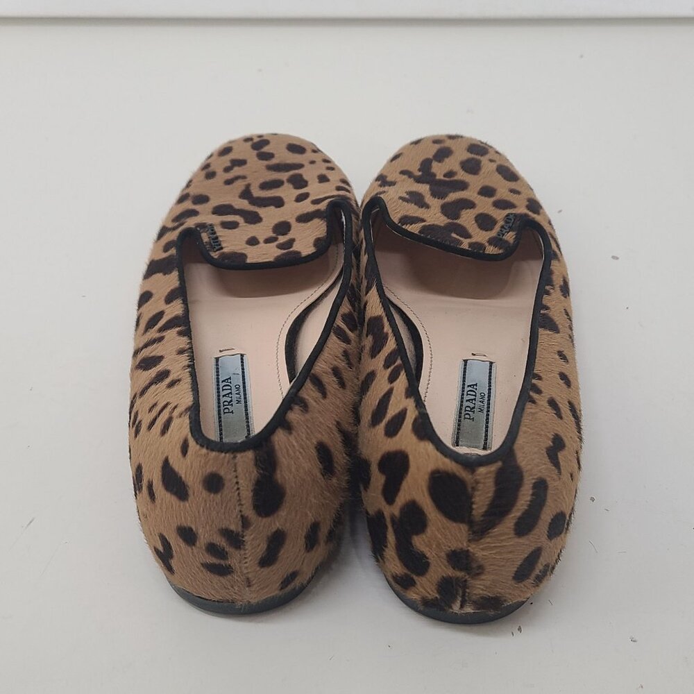 Prada Leopard  Print Calf Hair Slip On Loafters  Size US 5.5 EU 36 Slip-On Flat - Picture 4 of 8